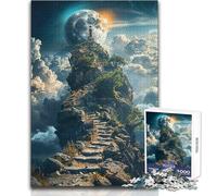 Puzzles pour Adolescents 1000 pièces Ascension vers la Lune Vacances à la Maison Jeu Manuel pour Passer Le Temps Cadeaux de Père Noël Secret (Taille 50x75cm)