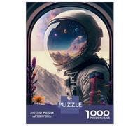 Puzzles pour Adolescents 1000 Pièces Astronaut and Flowers Wind Puzzles pour Adultes - Décoration Murale - Décoration Parfaite - Cadeaux Uniques d'anniversaire Et De Noël 38x26cm/1000pcs