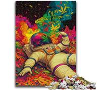 Puzzles pour Adolescents 1000 pièces Astronaute psychédélique Jeux de détente Jeu éducatif pour Anniversaire, Noël pour et 14 Ans et Plus 50x75cm