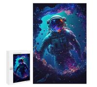 Puzzles pour adolescents 1000 pièces astronaute sur portail spatial -2 puzzles pour adultes Jeux relaxants Coupe précise Jeu difficile Cadeaux 1000 pièces
