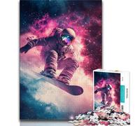 Puzzles pour Adolescents 1000 pièces Astronaute Surf dans l'espace, Anti-Stress, défi Difficile, décoration d'intérieur Unique et Cadeaux 50x75cm