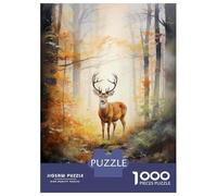 Puzzles pour Adolescents 1000 Pièces Autumn Forest Deer Painting Puzzles pour Adolescents, Jouet, Décoration Murale, Jeu De Course De Vitesse, Cadeau Stimulant 38x26cm/1000pcs