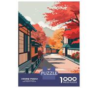 Puzzles pour Adolescents 1000 Pièces Autumn Street in Japan Puzzle Jeux Relaxants Défi Difficile Activités Amusantes À La Maison 38x26cm/1000pcs