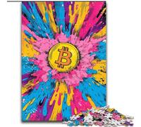 Puzzles pour Adolescents 1000 pièces avec Logo Bitcoin, Chaque pièce est Unique - Jeu Familial Stimulant et Amusant pour Les 14 Ans (Taille 50x75cm)