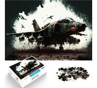 Puzzles pour Adolescents 1000 pièces Avion de Guerre Jouet éducatif d'apprentissage avec des pièces de Formes aléatoires entièrement imbriquées 38x26cm