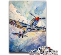 Puzzles pour Adolescents 1000 pièces, Avion Spitfire, défi d'intelligence cérébrale, Jouets addictifs, Cadeau d'anniversaire, décoration Murale 26x38cm