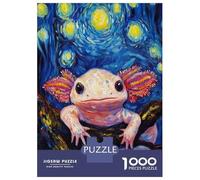 Puzzles pour Adolescents 1000 Pièces Axolotl in Starry Night Puzzle pour Adultes Jeux Relaxants Décoration Intérieure Cadeaux Uniques pour Anniversaire Et Noël 70x50cm/1000pcs