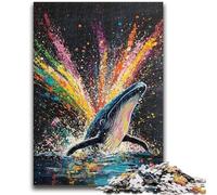 Puzzles pour Adolescents 1000 pièces Baleine Graffiti Anti-Stress Défi Difficile Convient pour la décoration de Bureau 50x75cm