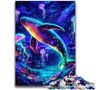 Puzzles pour Adolescents 1000 pièces, Baleine psychédélique, Jeu Stimulant et éducatif en Famille pour Anniversaire et Noël 50x75cm