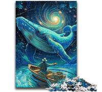 Puzzles pour Adolescents 1000 pièces Baleine psychédélique Puzzle 1000 pièces, Anti-Stress Staycation Kill Time Wishlist avec Père Noël (50x75cm)