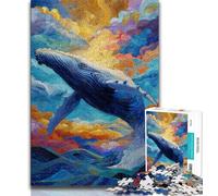 Puzzles pour Adolescents 1000 pièces Baleine spirituelle, Jeux éducatifs, décoration d'intérieur, idéal comme Cadeau pour Toute la Famille (38x26cm)