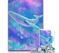 Puzzles pour Adolescents 1000 pièces Baleine spirituelle majestueuse 1000 pièces pour Adolescents, Staycation Kill Time avec Affiche Assortie et Feuille de Questions (Taille 38x26cm)