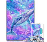 Puzzles pour Adolescents 1000 pièces Baleine spirituelle majestueuse, Anti-Stress Staycation Kill Time Wishlist avec Père Noël (75x50cm)