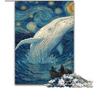 Puzzles pour Adolescents 1000 pièces Baleines dans Le Ciel étoilé, Chaque pièce est Unique - Jeu Familial Stimulant pour Les 14 Ans (Taille 26x38cm)
