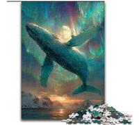 Puzzles pour Adolescents 1000 pièces, Baleines dans Le Ciel Nocturne, activité familiale, décoration d'intérieur Unique et Cadeaux pour Les 14 Ans et Plus (Taille 26x38cm)