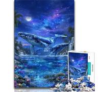 Puzzles pour Adolescents,1000 pièces,Baleines de l'espace,Puzzles pour Adultes,Jeux d'activités familiales stimulants,Jouets à Faire soi-même pour décoration Murale de la Maison,Cadeaux (75x50cm)
