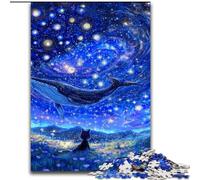 Puzzles pour Adolescents 1000 pièces Baleines sous Le Ciel étoilé, adaptés aux Personnes de 14 Ans et Plus Difficile à réaliser mais Amusant et Humoristique Superbe Cadeau (Taille 50x75cm)