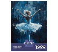 Puzzles pour Adolescents 1000 Pièces Ballet Dancer Wall Art Ballet Dancer in Blue Puzzle Adulte Jeux Amusants Décoration Parfaite Activités Ludiques À La Maison 38x26cm/1000pcs