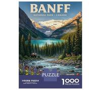 Puzzles pour Adolescents 1000 Pièces Banff National Park Canada Landscape Art Puzzles pour Adultes Jeu Manuel pour S'amuser en Famille Activités Amusantes À La Maison, 70x50cm/1000pcs