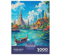 Puzzles pour Adolescents 1000 Pièces Bangkok Thailand River Scene Puzzles pour Adolescents - Défi Difficile - Entraînez Votre Cerveau Et Vos Mains - Casse-tête - Jeux en Famille 70x50cm/1000pcs