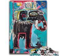 Puzzles pour Adolescents 1000 pièces Basquiat Elephant Puzzles pour Adultes, Jouet éducatif Anti-Stress, Superbes Cadeaux et Jouets (50x75cm)