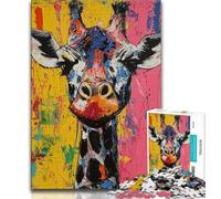 Puzzles pour Adolescents 1000 pièces Basquiat Girafe, Aide Le Cerveau à exercer des Jouets addictifs pour cultiver la Patience Décoration Parfaite 38x26cm