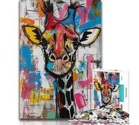 Puzzles pour Adolescents 1000 pièces Basquiat Girafe, Jeux éducatifs, décoration d'intérieur, Cadeau d'anniversaire, Art Mural (38x26cm)