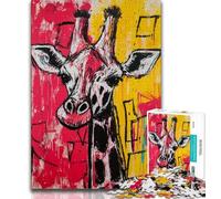 Puzzles pour Adolescents 1000 pièces Basquiat Girafe, Jouets éducatifs, Jeux Anti-Stress, Interaction Parent-Enfant (75x50cm)