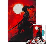 Puzzles pour Adolescents 1000 pièces Bataille de samouraïs au Clair de Lune Puzzles pour Adultes Jeu Manuel Une œuvre d'art Interaction Parent-Enfant (Taille 38x26cm)