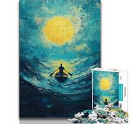 Puzzles pour Adolescents 1000 pièces Bateau sous Le Ciel Nocturne, Jeu Stimulant et éducatif en Famille pour Anniversaire, Noël (38x26cm)