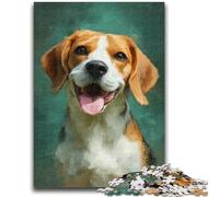 Puzzles pour Adolescents 1000 pièces Beagle Heureux Entraînez Votre Cerveau et Vos Mains Interaction Parent-Enfant pour Les 14 Ans et Plus 50x75cm