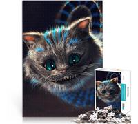Puzzles pour Adolescents 1000 pièces Beau Chat Mignon Bleu Jouets de Jeu pour Cadeau Familial Œuvre d'art 75x50cm