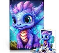 Puzzles pour Adolescents 1000 pièces Bébé Dragon pour Le Jeu éducatif Challenge Toy avec des pièces de Formes aléatoires entièrement imbriquées 38x26cm