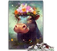 Puzzles pour Adolescents 1000 pièces Bébé Hippopotame coloré 1000 pièces pour Adultes, défi d'intelligence cérébrale, Jouets addictifs pour la décoration de la Maison (75x50cm)
