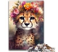 Puzzles pour Adolescents 1000 pièces Bébé Léopard coloré 1000 pièces pour Adolescents, idéal comme Cadeau pour Toute la Famille à partir de 14 Ans (75x50cm)