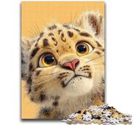 Puzzles pour Adolescents 1000 pièces Bébé Léopard des Neiges pour Adultes, Design Dynamique et Unique, expérience de Puzzle relaxante et stimulante (75x50cm)