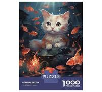 Puzzles pour Adolescents 1000 Pièces Becoming Koi Kitten Puzzles pour Adolescents, Jouet, Décoration Murale, Décoration Intérieure, Interaction Parent-Enfant 52x38cm/1000pcs