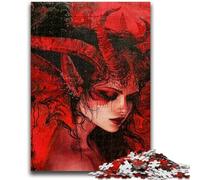Puzzles pour Adolescents 1000 pièces Belle Dame Démon avec des Ailes Difficile à compléter mais Amusant et Humoristique Jeu éducatif pour Anniversaire 26x38cm