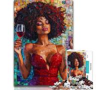 Puzzles pour Adolescents, 1000 pièces, Belle Femme Noire, Jeu éducatif Familial, décoration Murale, Cadeaux d'anniversaire et de Noël Uniques, 75x50cm