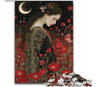 Puzzles pour Adolescents 1000 pièces Belle Fille avec des Fleurs, entraînez Votre Cerveau et Vos Mains Cadeaux d'anniversaire Uniques pour Les 14 Ans et Plus (Taille 26x38cm)
