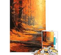 Puzzles pour Adolescents 1000 pièces Belle forêt d'automne Puzzles pour Adultes Jeu Manuel mais Amusant et Humoristique Cadeaux de Noël ou d'anniversaire (Dimensions 38x52cm)