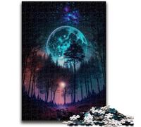 Puzzles pour Adolescents 1000 pièces, Belle forêt Pleine Lune, 1000 pièces, Jouets éducatifs, Jeux familiaux, Cadeaux pour Amis et Famille (38x26cm)