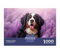 Puzzles pour Adolescents 1000 Pièces Bernese Mountain Dog in Flowers Puzzle pour Adultes Jeux Relaxants Décoration Intérieure Cadeaux Uniques pour Anniversaire Et Noël 52x38cm/1000pcs