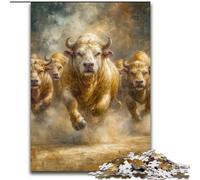 Puzzles pour Adolescents 1000 pièces Bison Courant, Jouet éducatif et décompressant, idéal comme Cadeau pour Toute la Famille (Taille 50x75cm)