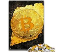 Puzzles pour Adolescents 1000 pièces Bitcoin doré Aidez Le Cerveau à exercer des Jouets addictifs pour cultiver la Patience Excellent Cadeau 50x75cm