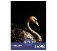 Puzzles pour Adolescents 1000 Pièces Black and Gold Swan Puzzle pour Adultes Jouets Anti-Stress Difficile Offre Spéciale comme Cadeaux pour Toute La Famille 52x38cm/1000pcs