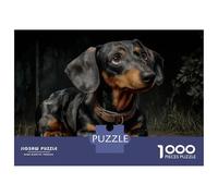 Puzzles pour Adolescents 1000 Pièces Black and Tan Dachshund Portrait Puzzles pour Adolescents, Jouet, Décoration Murale, Jeu De Course De Vitesse, Cadeau Stimulant 52x38cm/1000pcs