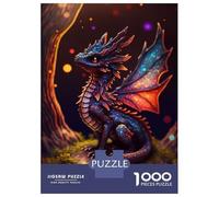 Puzzles pour Adolescents 1000 Pièces Black Fire Dragon Cub Puzzle Adulte Jeu Familial D'assemblage De Motifs Activités Amusantes À La Maison, 52x38cm/1000pcs
