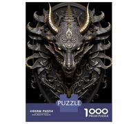 Puzzles pour Adolescents 1000 Pièces Black Golden Devil Dragon Puzzles pour Adolescents, Jouet, Décoration Murale, Décoration Intérieure, Interaction Parent-Enfant 52x38cm/1000pcs