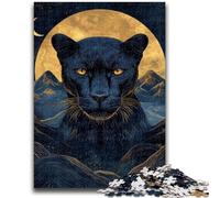 Puzzles pour Adolescents 1000 pièces Black Panther Under The Moon Jeu éducatif Familial Offrez des Cadeaux pour Toute la Famille à partir de 14 Ans 50x75cm